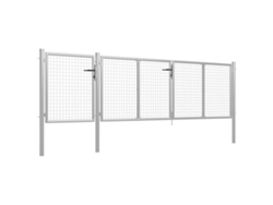Maison Exclusive - Puerta De Jardín De Acero 400 X 75 Cm Color Plata