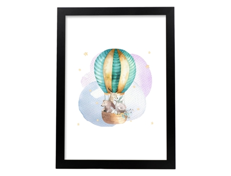 Póster NACNIC con Ilustración de Animal. Globo con Amigos.