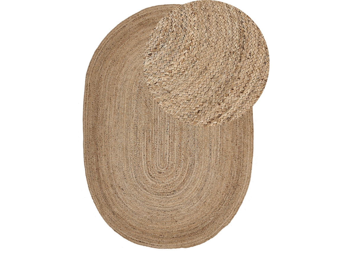 Alfombra de pelo corto BELIANI Demirci de Yute Beige 160x230