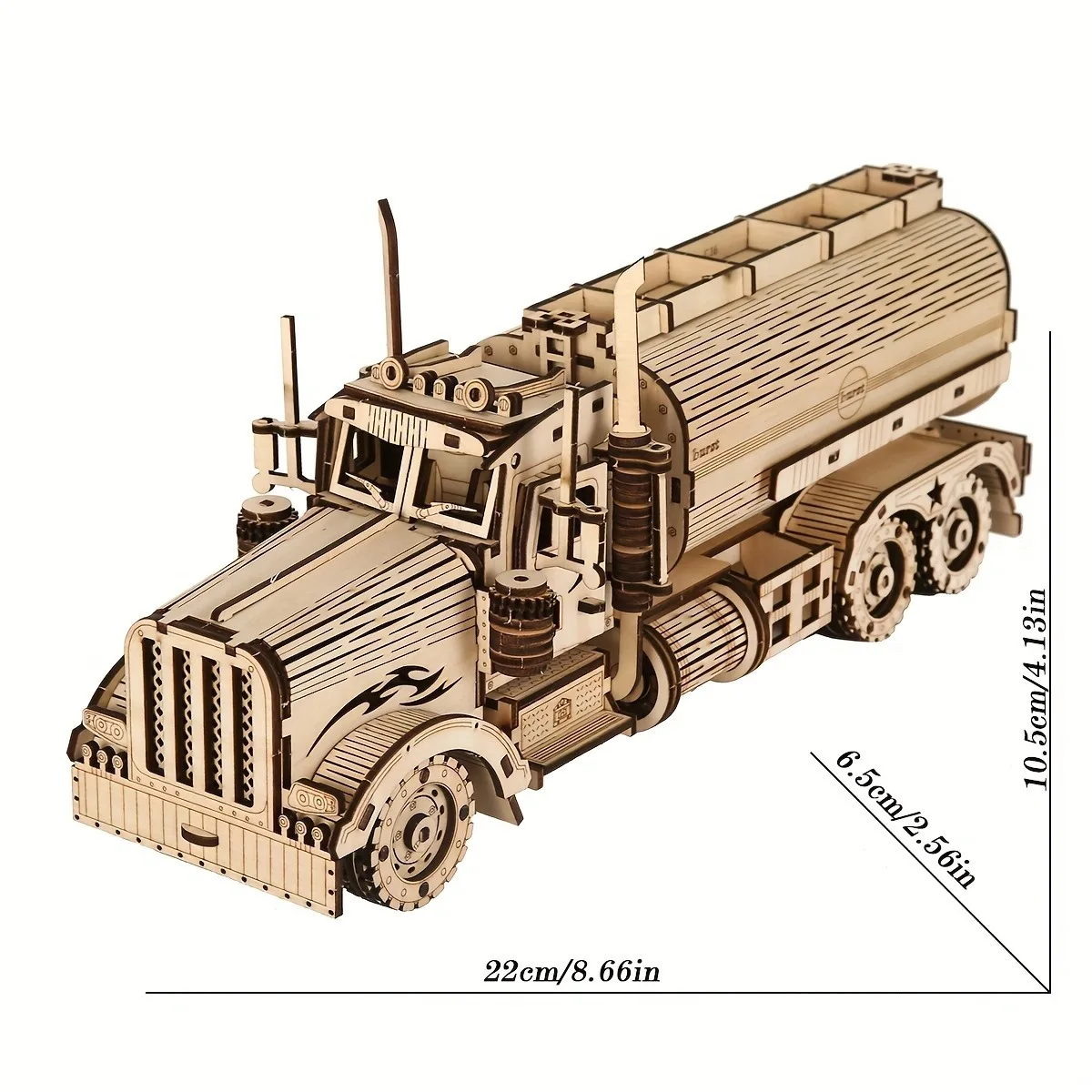 (tamaño Pequeño) Rompecabezas 3d De Camión Cisterna De Madera, Modelo De Bloques De Construcción De Madera Para Adultos.