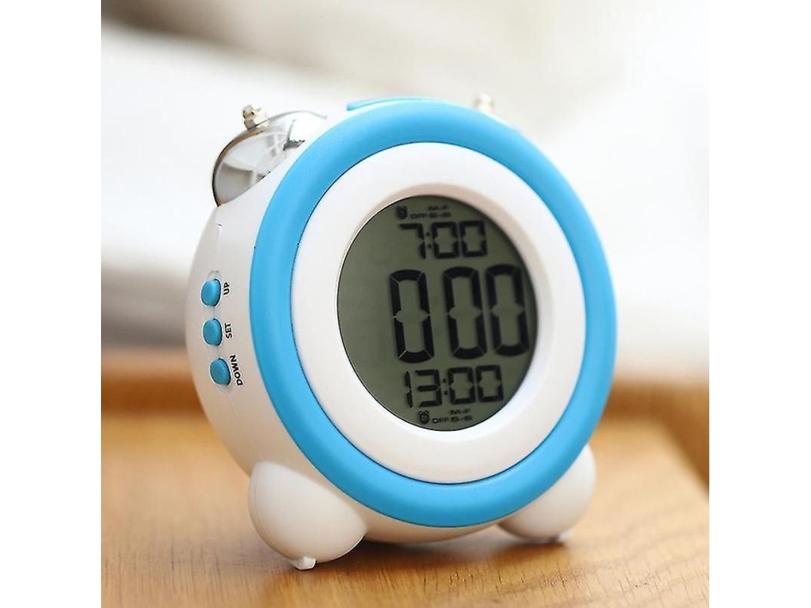 Reloj Despertador Fuerte Para Durmientes Profundos Con Dimmer Y Volumen Ajustable Azul