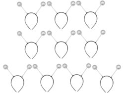 Bandeaux Para Cheveux Femme 10 Pièces Antennes à Boules à Ressort Argentées y Noires Accesorio...