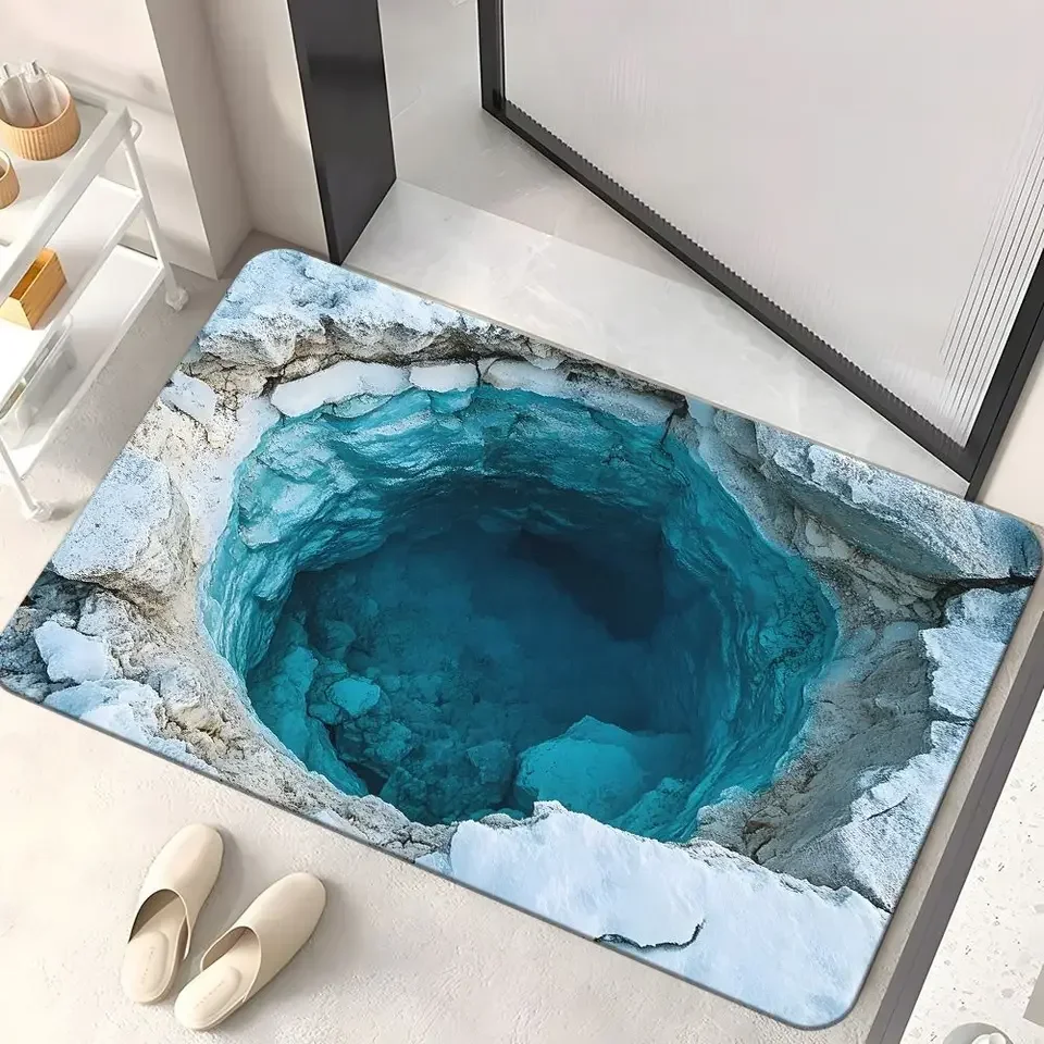 (estilo 6 50 X 80 Cm) Felpudo 3d Con Ilusión De Abismo Para Baño Y Cocina Con Efecto De Perforación Visual