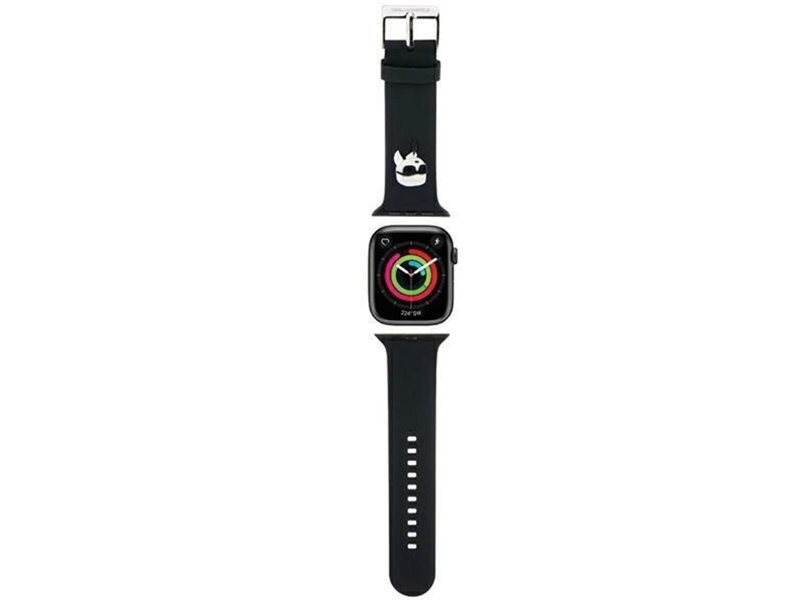 Pulsera Karl de goma 3D para Apple Watch 38/40/41 mm - negro KARL LAGERFELD