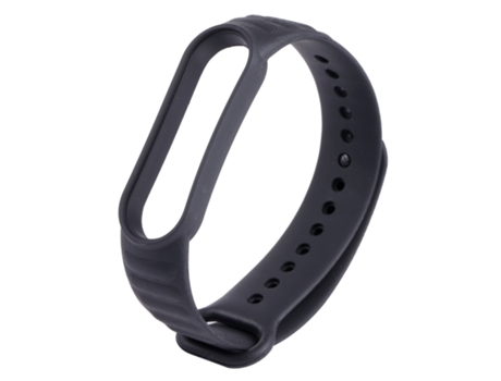 Correa de Reloj Inteligente para Xiaomi Mi Band 6/5 con Textura de Cuero de Silicona Universal (Negro)