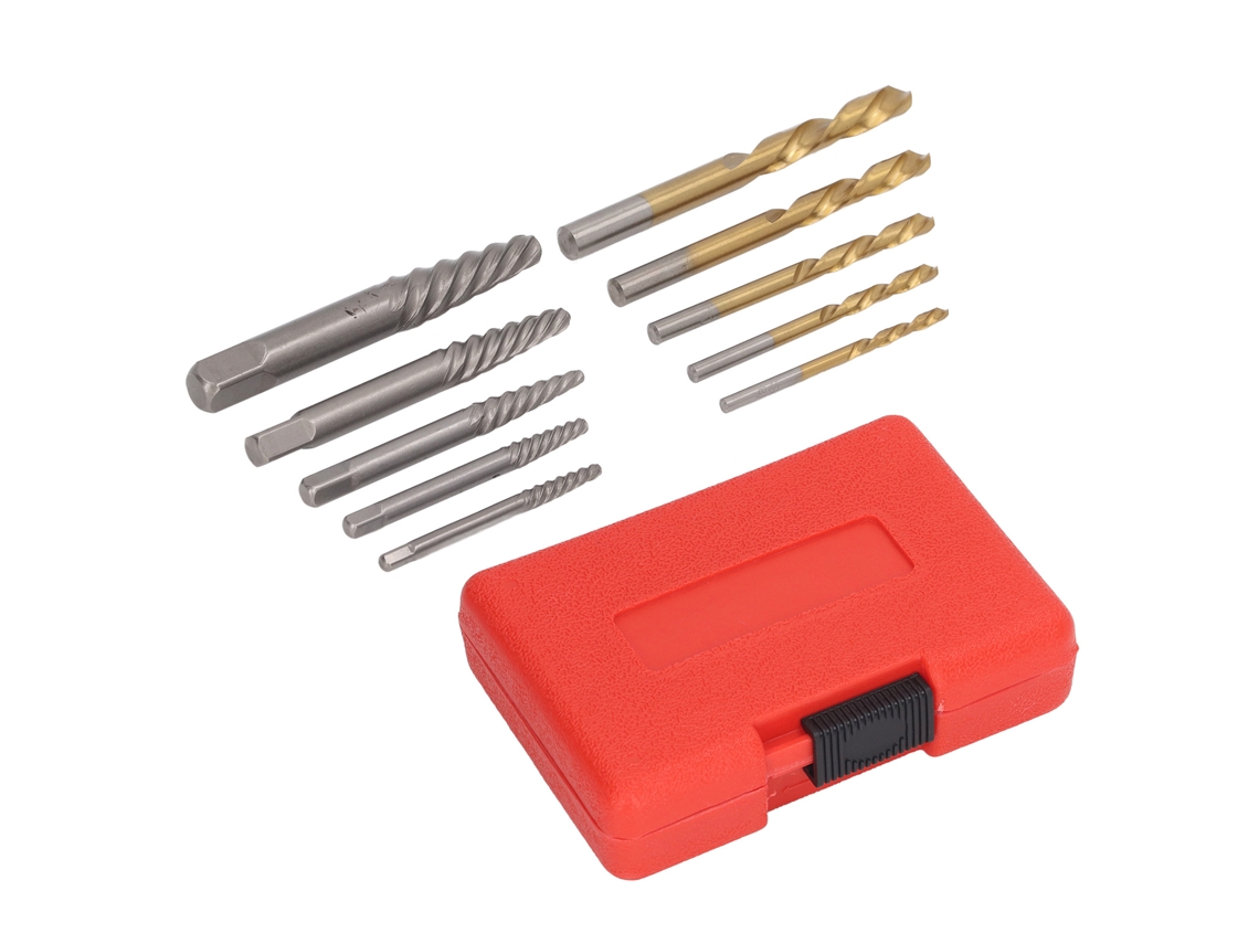Kit De Extractores De Tornillos Y Tuercas Resistente Con Brocas De Perforación Izquierda Para Quitar Tuercas Rotas 10 Piezas