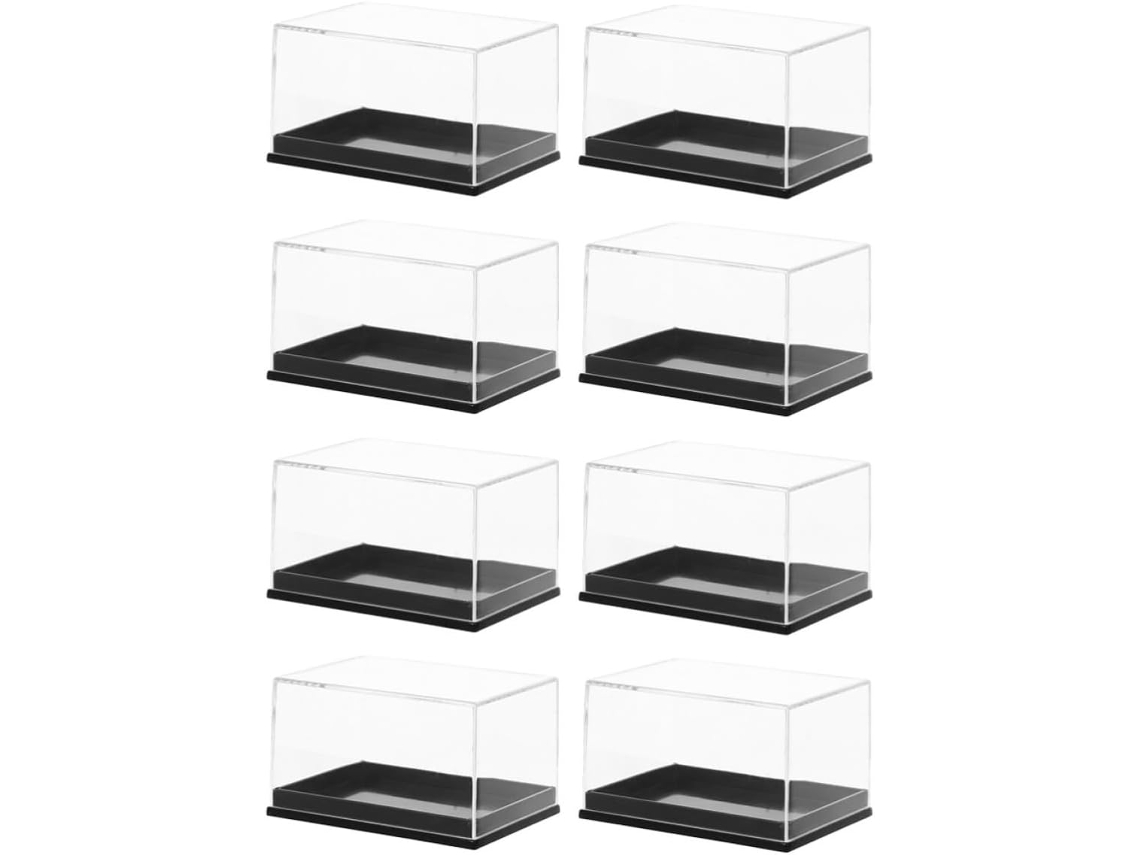 Cajas Rectangulares Plástico Transparente Juego 8 Diseño Versátil Exhibir Conchas Minerales Decoración Hogar