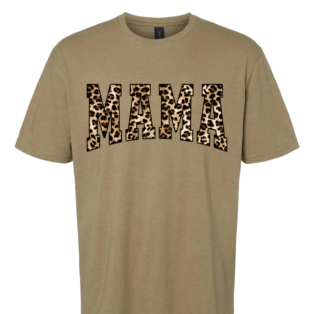 Mama Leopard Print T-shirt Unisex Rockinstone Size:xxxl