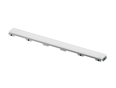 TECEdrainline tapa de cristal, para canal de ducha, blanco satinado, 60, Versión: Longitud nominal: 1000 mm