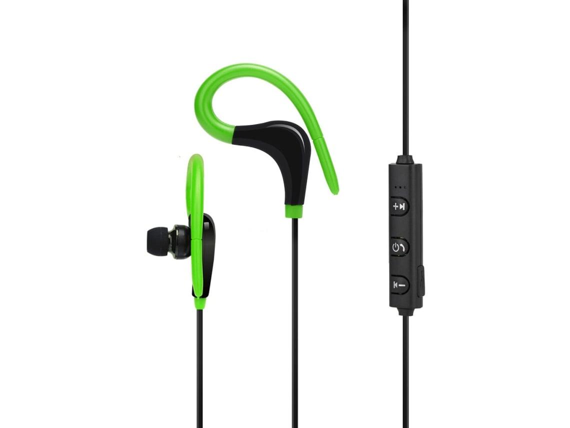 Auriculares inalámbricos Bluetooth Deportes Bass Auriculares estéreo con  micrófono Gancho para auriculares [Negro-A]