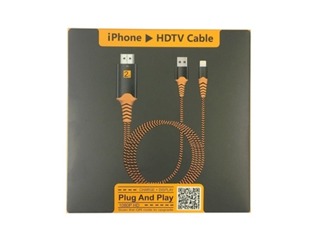 Cable para HDMI Cable Pantalla AV a TV 1080P Cargador USB para iPhone Adaptador de audio y video Naranja