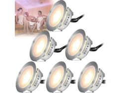 Luminaria Decorativa Para Paisajismo De Jardines / Luz Led Para Terrazas / Luz De Base Ip67 / Foco Empotrable Ascendente Para Suelo — Blanco Cálido