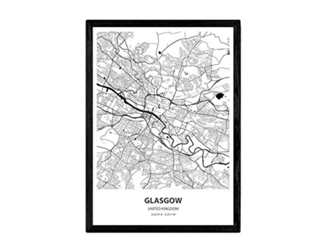 Poster NACNIC Mapa de Glasgow Reino Unido (A3)