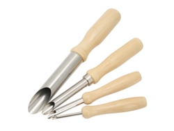 4 Cortadores De Arcilla De Acero Inoxidable Con Mango De Madera Para Cerámica Y Escultura.