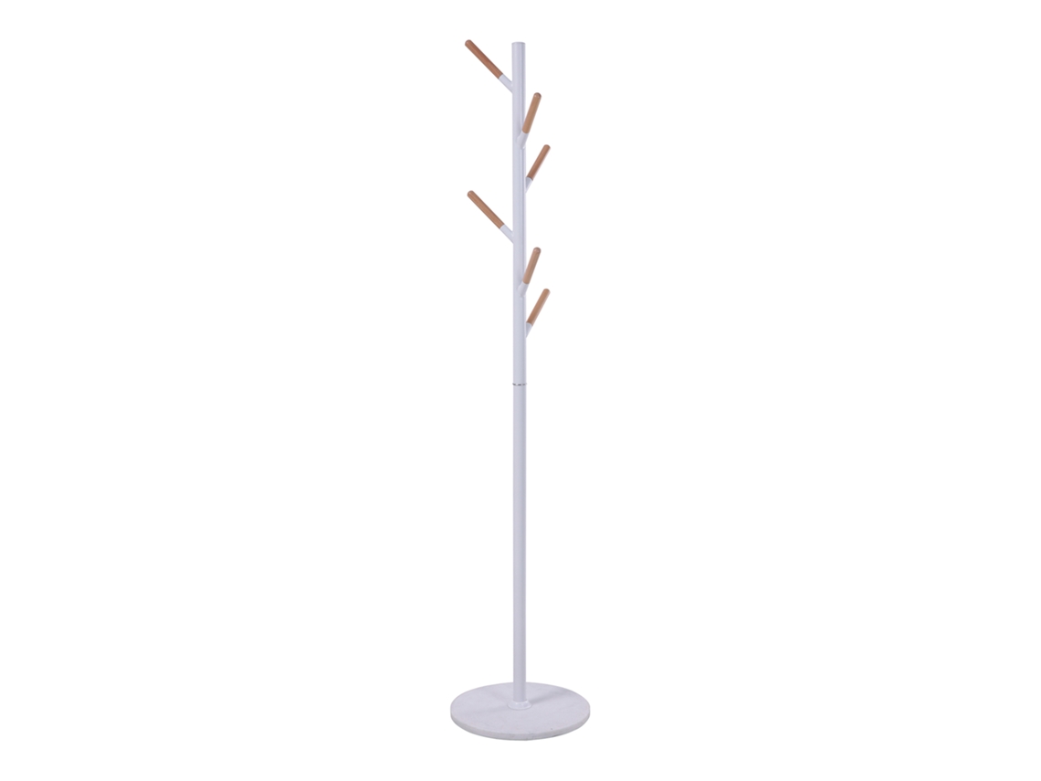 Perchero Nacka 172x37 cm aspecto madera blanco [EN.CASA]