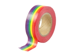 Cinta de enmascarar decorativa para manualidades de bricolaje, cinta de enmascarar multiusos con diseño de arcoíris vibrante, cinta de papel adhesiva fácil de pegar y quitar, R