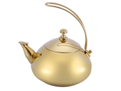 Hervidor De Acero Inoxidable De 1,5 L Para Placas De Inducción, Calentamiento Rápido, Acabado Dorado.