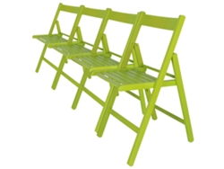 Well Home Pack 4 Sillas Bas En Madera De Haya, Acabado Verde
