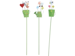 Kichouse Juego De 3 Estacas Metálicas Para Plantas, Ideales Para Suculentas Y Jarrones, De Hierro Verde Claro, Con Un