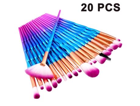Pinceles De Maquillaje Profesional Mango De Madera Cosméticos Pinceles Base Corrector Polvo Cara Maquillaje De Ojos Kit De Pinceles, -Azul Púrpura ...