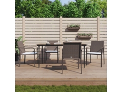 Sillas de jardín con cojines (4 unidades, 56 x 59 x 84 cm, mimbre marrón, PE, DKD, decoración del hogar)
