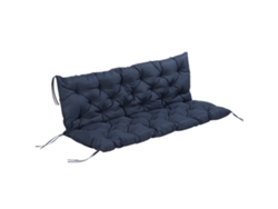 Cojín Para Banco 3 Plazas 150 X 98 X 8 Cm, Con Lazos, Para Interior Y Exterior, Banco O Columpio, Azul Oscuro