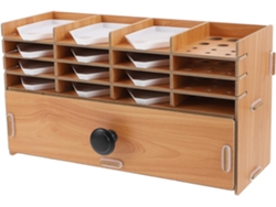 Almacenamiento Multicapa Ligera Portátil Compartimentos Madera Herramientas Manualidades Cuentas Caja