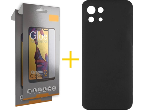 Kit Funda + 2 Protectores de Pantalla Xiaomi Mi 11 Lite 5G SKYHE Liso 1 Negro