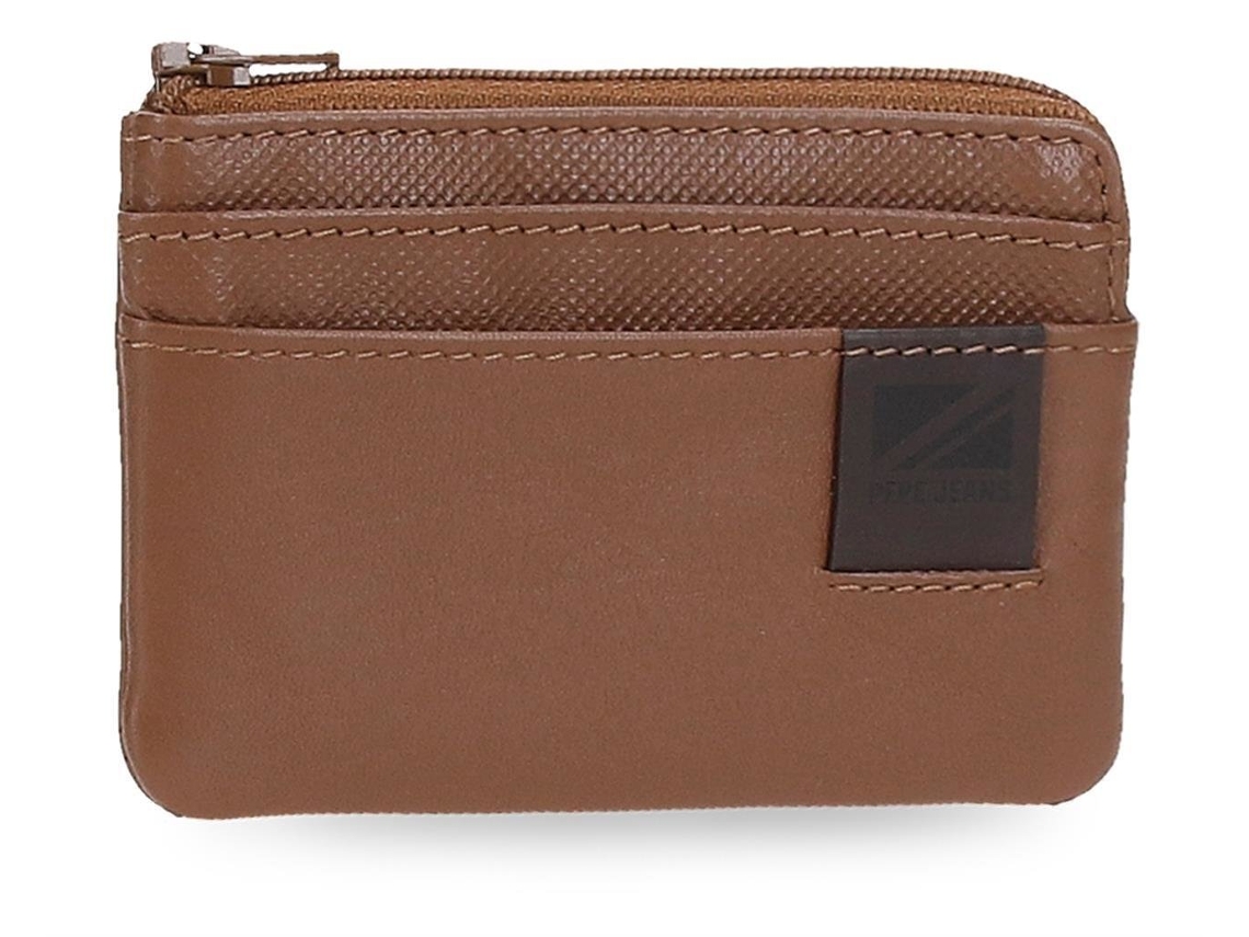 Cartera de cuero marrón con adorno de Pepe Jeans