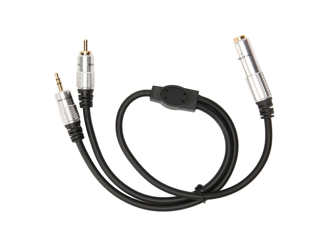 Cable Rca Hembra De 6,35 Mm A Macho De 3,5 Mm, Divisor De Audio Plateado Y Dorado, 0,5 M (1,6 Pies).