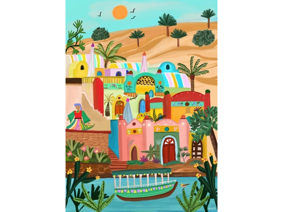 Rompecabezas de 500 piezas de colores de Peace Nubian Village