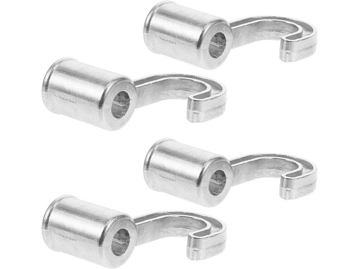 Ganchos Barra Cortina Armario Aleación Aluminio Plateado 4 Piezas Soporte Estable Capacidad Carga 1 3 Diámetro