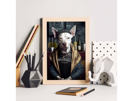NACNIC Lámina Vallhund Dinámico En Estilo Fotografía A Todo Color Divertidas Ilustraciones Realistas De Animales Con Ropa Humana