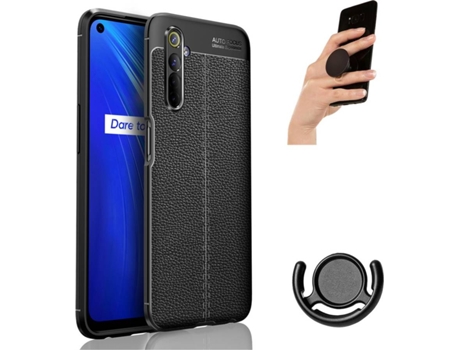 Carcasa, Soporte y Popsocket Realme 6 Rugged Leather Negro