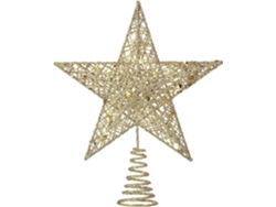 Rebe-adorno De Navidad Gorro Estrella Para Árbol De Navidad Dorado Champán Material Alambre Duradero Diseño Hueco 20cm