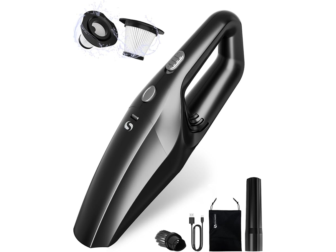 Aspiradora de coche potente con batería recargable, aspiradora de mano inalámbrica con filtro HEPA, mini aspiradora para hombres y mujeres
