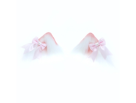 Gato Orejas De Zorro Pinzas Para El Cabello Barrettes Peludo Tocado Horquilla Diadema Fiesta De Navidad Accesorios Para El Cabello, Fresa ZMDECQNA