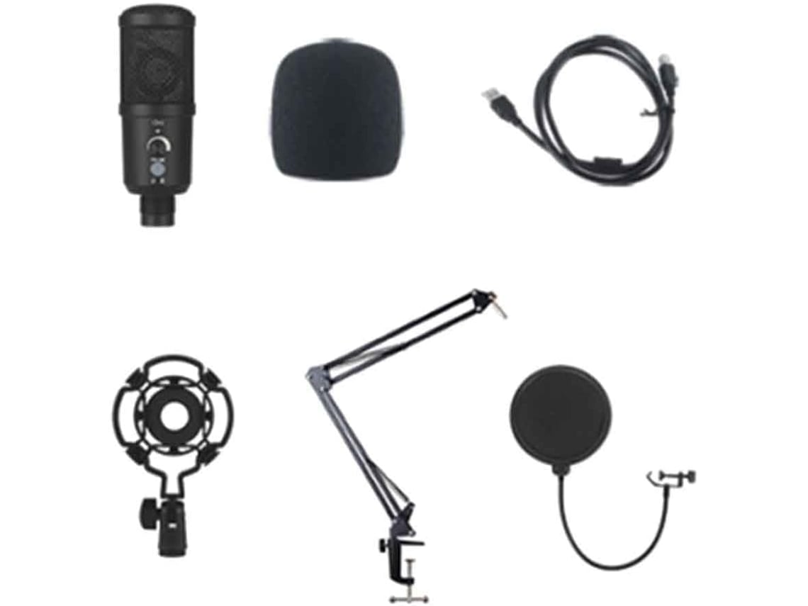 Micrófono De Condensador Usb Con Cancelación De Ruido Para Pc Y Podcasting, Con Soporte De Brazo Articulado.