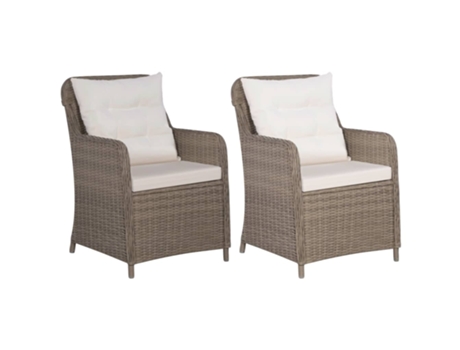 MAISON EXCLUSIVE - Sillones de jardín con cojines 2 uds ratán sintético marrón
