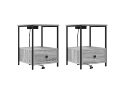 Maison Exclusive - Armario De Noche Con Cajón 2 Pcs Gris Sonoma 42 X 41 X 56 Cm