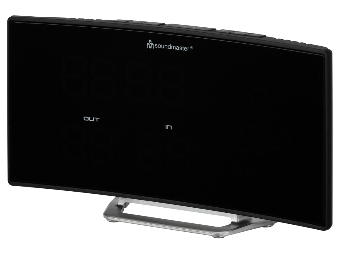 Radio Despertador SOUNDMASTER FUR100 (Plateado - PPL - Alarma Doble - Función Snoozer - Corriente )
