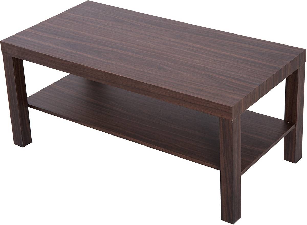 Mesa De Centro homcom nogal 90x45x405 cm mdf para sofá sala estar 833461 90x45x40.5cm