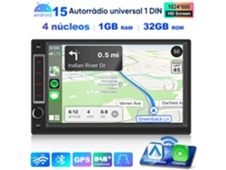 Radio Para Coche Junsun 1 Din De 7" Ips, 1 Gb + 32 Gb, Android 15, Wifi, 4 Núcleos, Carplay Inalámbrico, Rds, Gps, Dsp, Android Auto.