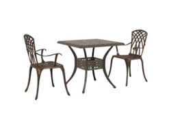 Maison Exclusive - Conjunto De Mesa De Jardín 3 Pcs Bronce Aluminio Fundido