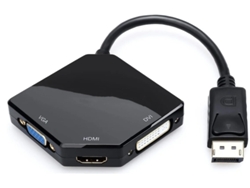 Adaptador DisplayPort grande DP a HDMI / DVI / VGA 3 en 1 macho a hembra negro Bestvite