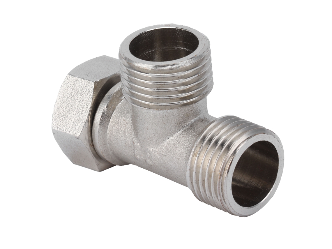 Conector en T roscado macho/hembra G1/2 de acero inoxidable para tubería de agua