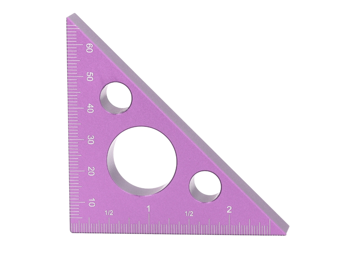 Regla Triangular De 3 Pulgadas, Ángulo Recto De 45 Grados, Aluminio, Allied Carpentry Tool