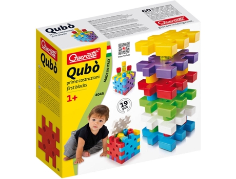 Juego Educativo QUERCETTI First Toys Qubò Primeros Bloques 19 pz (Edad Mínima: 1 Año - 33,5 x 31 x 12,7 cm)