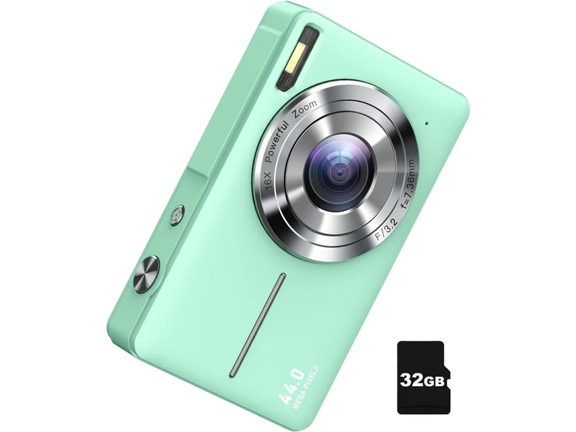 Cámara digital FHD 1080P Cámara digital de apuntar y disparar con zoom de 16x y función antivibración Adecuada para niños Niñas Niños Yizhood