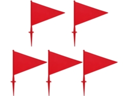 Juego De 5 Banderines Rojos Para Jardín, Fabricados En Plástico Abs Resistente Y De Alta Visibilidad.